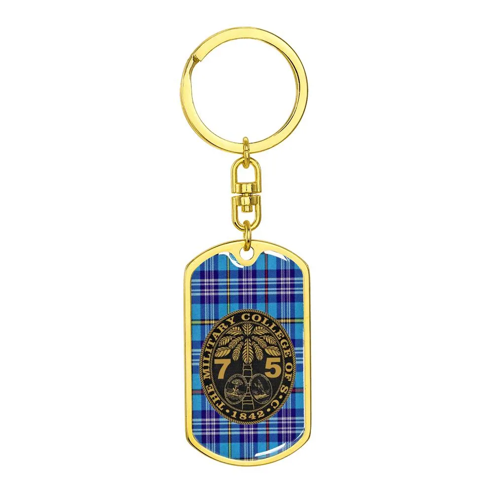 The Citadel, Class of (your year), Tartan Background Custom Engravable Keychain