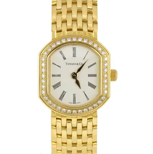 Tiffany & Co. Mark Coupe Medium 18K Yellow Gold Quartz Diamond Watch 17940384