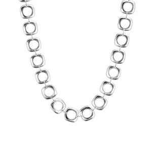 Tiffany & Co Square Necklace Cushion Links Sterling Silver 16.5" Estate Jewelry