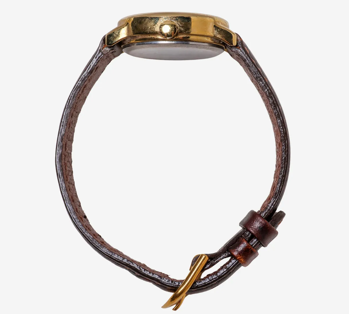 Timex Rewound Indiglo Gold and Brown Quartz Analog Watch