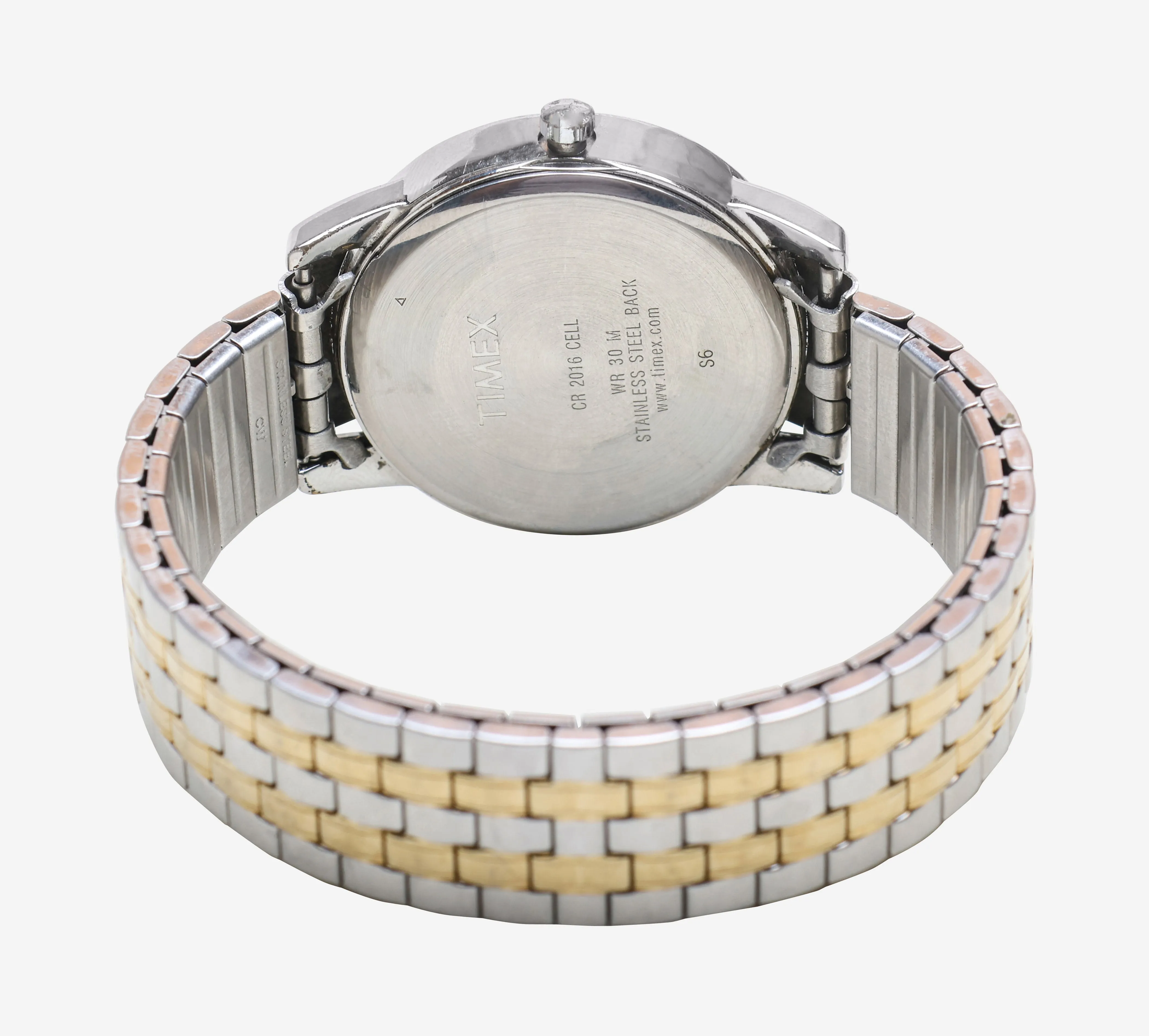 Timex Rewound Silver and Gold Round Bracelet With Date Quartz Analog Watch