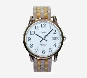 Timex Rewound Silver and Gold Round Bracelet With Date Quartz Analog Watch