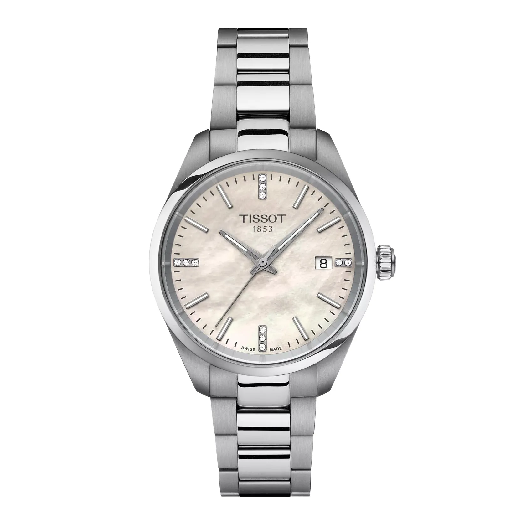 Tissot PR 100 (34mm) Ladies Stainless Steel Diamond and Mother of Pearl Dial Watch