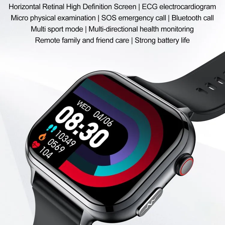 TK17 1.91 inch Horizontal Screen Silicone Strap Smart Watch Supports ECG Electrocardiogram(Pink)