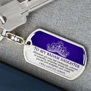 To My Badass Daughter Keychain, Gift for Daughter from Mom or Dad