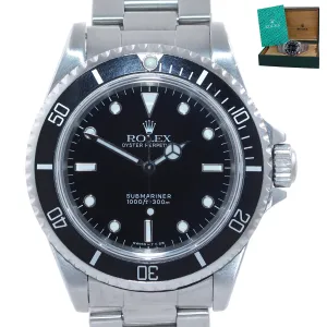 TRITIUM Rolex Submariner No-Date 2 line dial 14060 Steel Black 40mm Watch Box