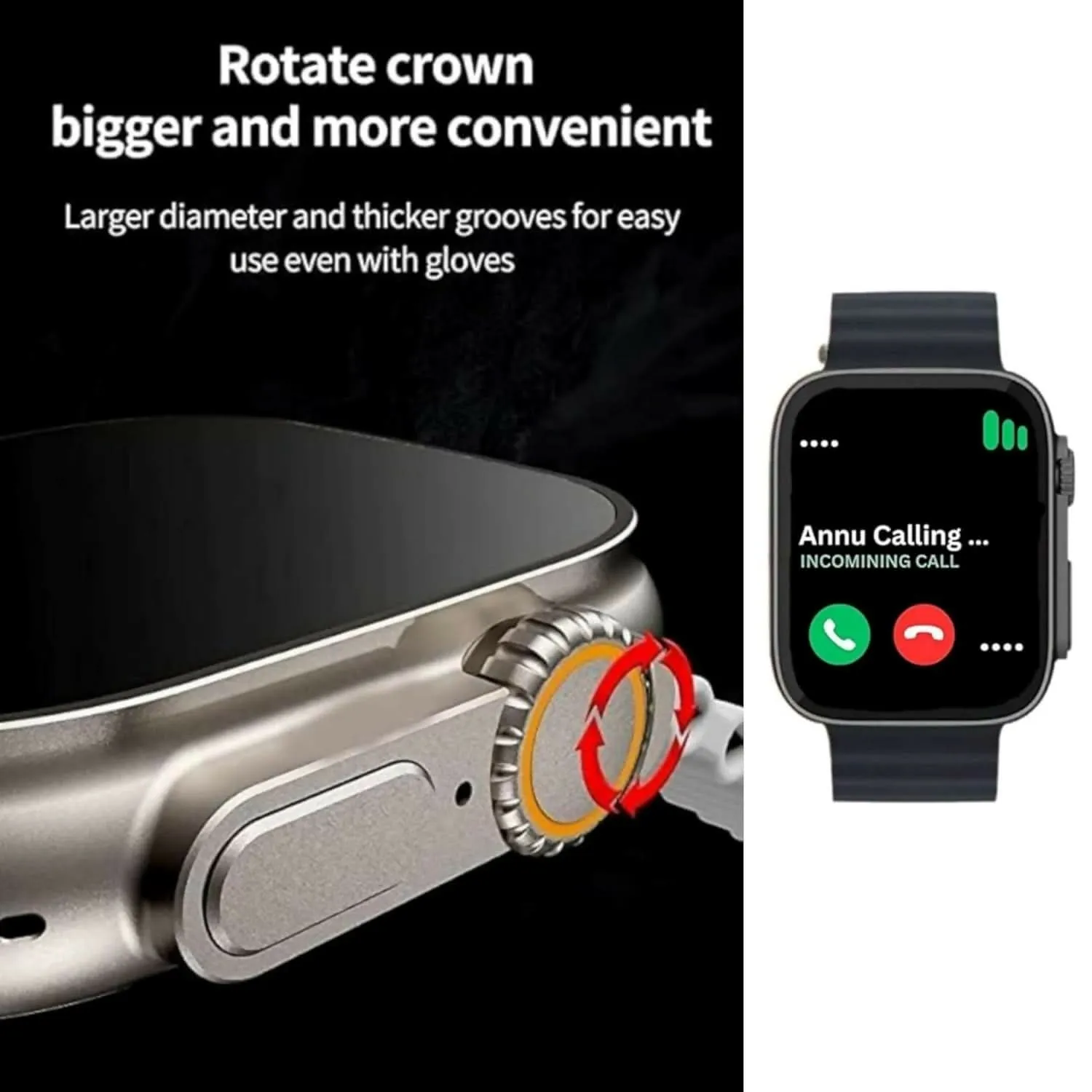 Ultra 3 Smartwatch – 1.9” Display, Bluetooth Calling & 100  Sports Modes