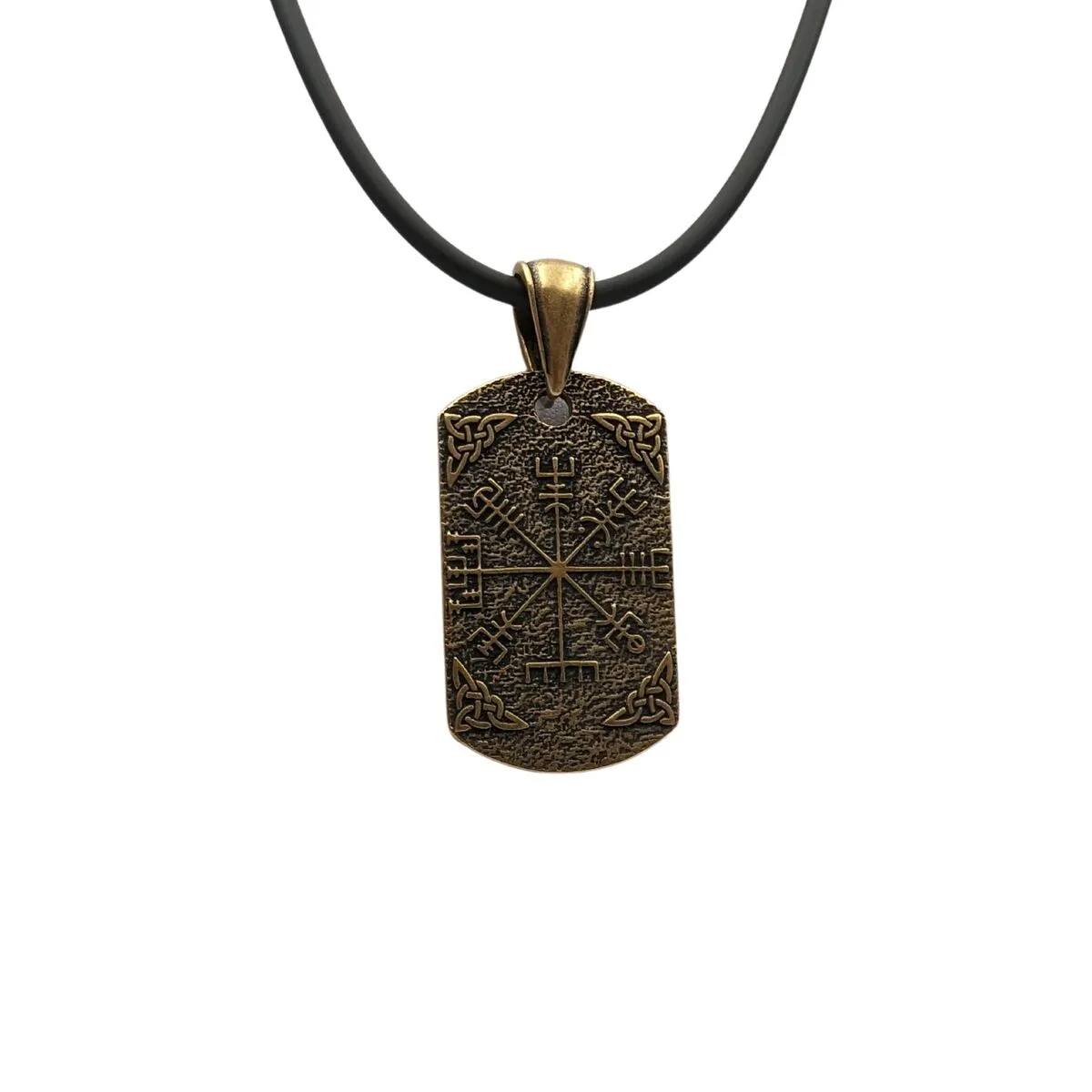Vegvisir dara knot bronze pendant