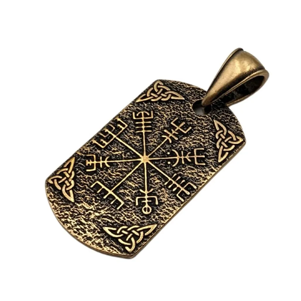 Vegvisir dara knot bronze pendant