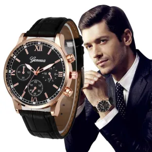 VICO High Quality Retro Design Leather Band Analog Alloy Quartz Wrist Watch mens watches top brand luxury mens watches skmei