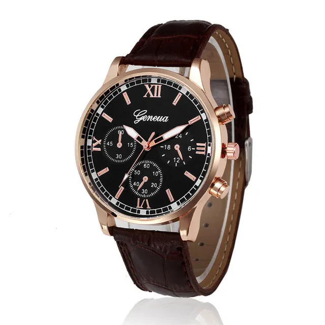 VICO High Quality Retro Design Leather Band Analog Alloy Quartz Wrist Watch mens watches top brand luxury mens watches skmei