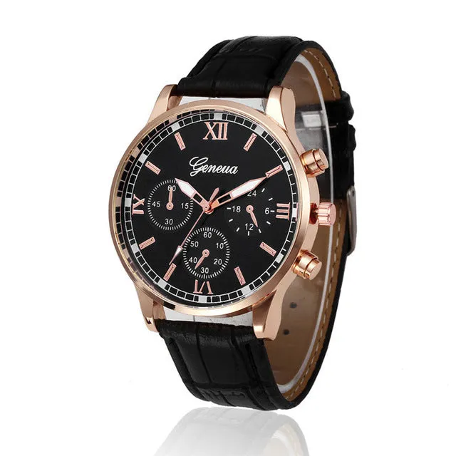VICO High Quality Retro Design Leather Band Analog Alloy Quartz Wrist Watch mens watches top brand luxury mens watches skmei