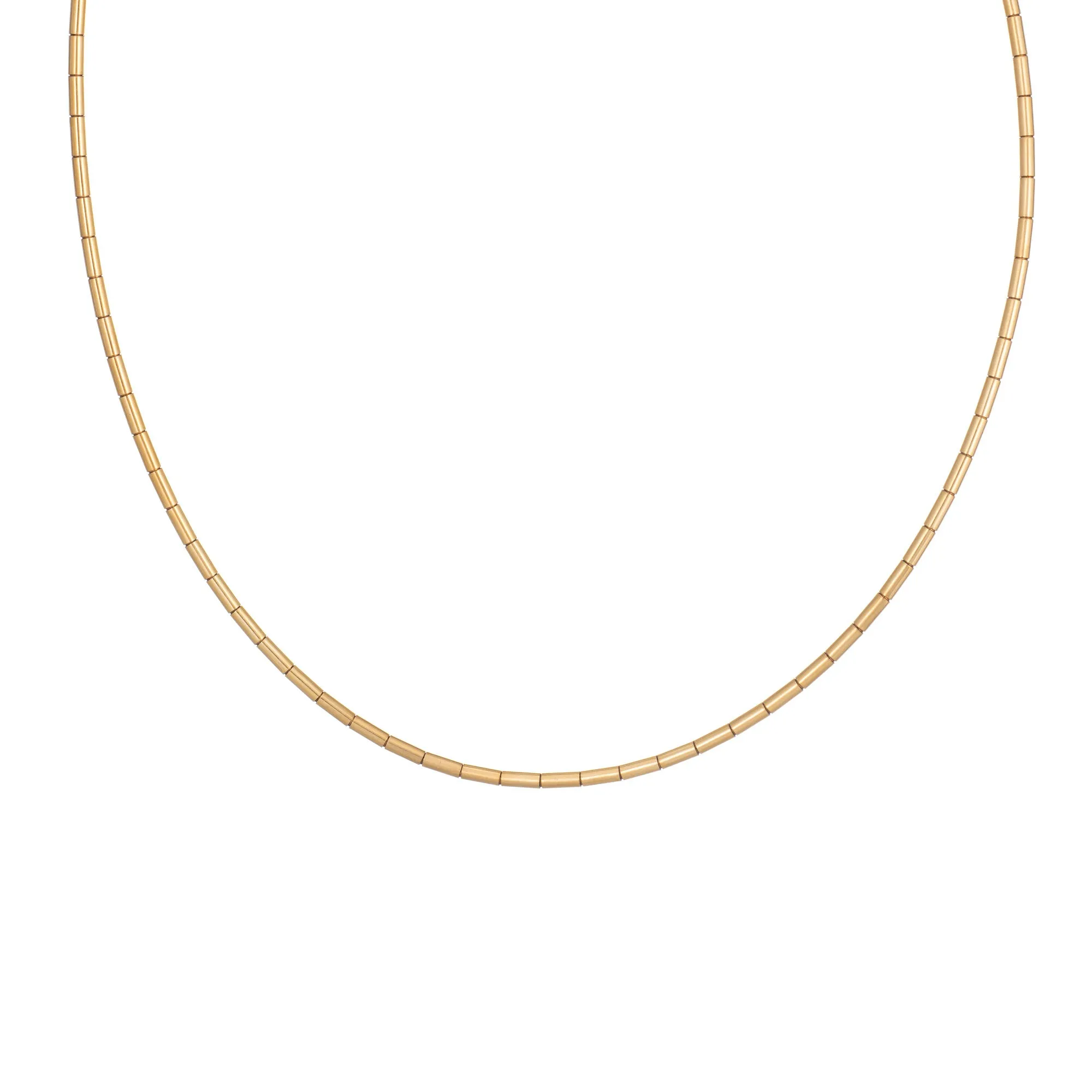 Vintage Cartier Necklace c1999 Tube Omega 18k Yellow Gold 15.5" Signed Jewelry