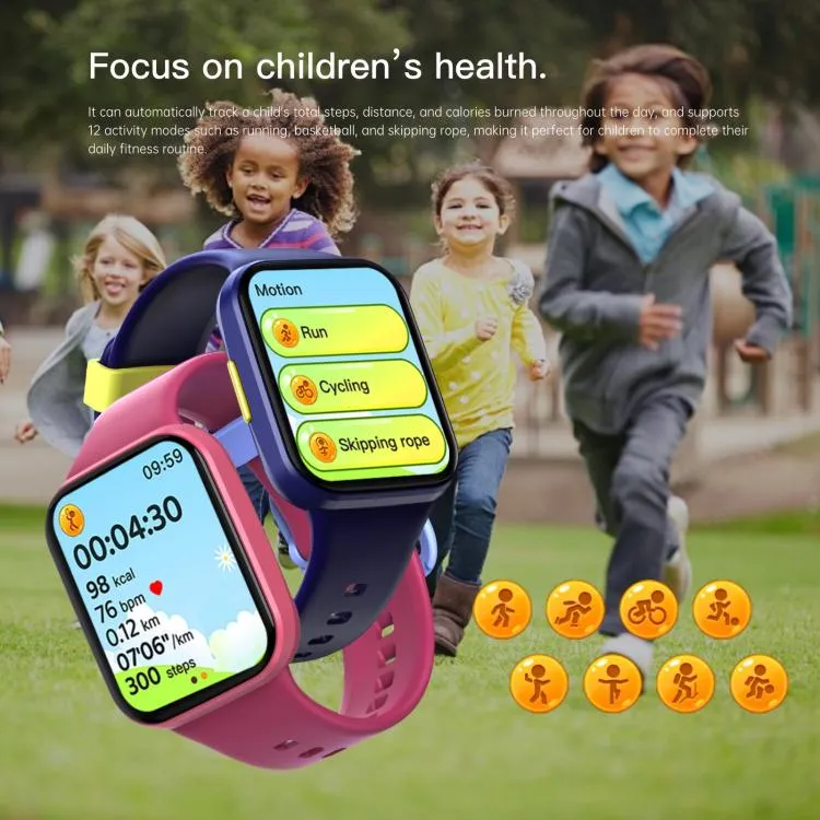 Wish 6 1.69 inch TFT Color Screen IP68 Waterproof Children Companion Smart Watch(Pink)