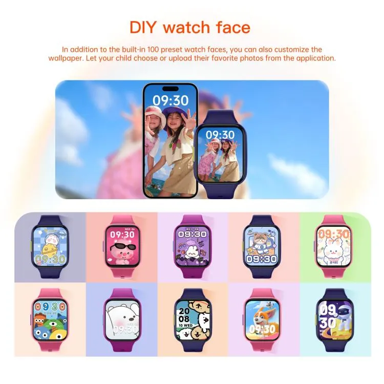 Wish 6 1.69 inch TFT Color Screen IP68 Waterproof Children Companion Smart Watch(Pink)