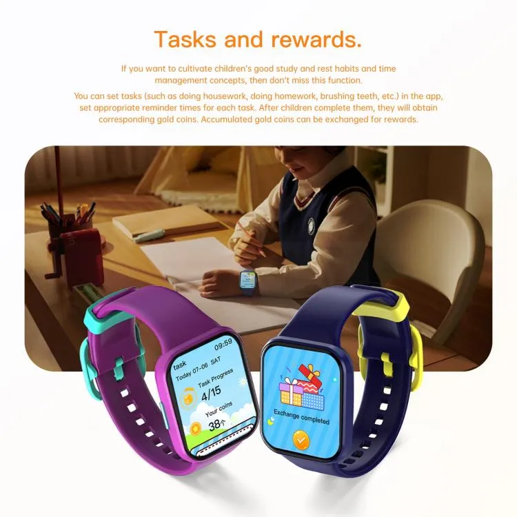 Wish 6 1.69 inch TFT Color Screen IP68 Waterproof Children Companion Smart Watch(Pink)