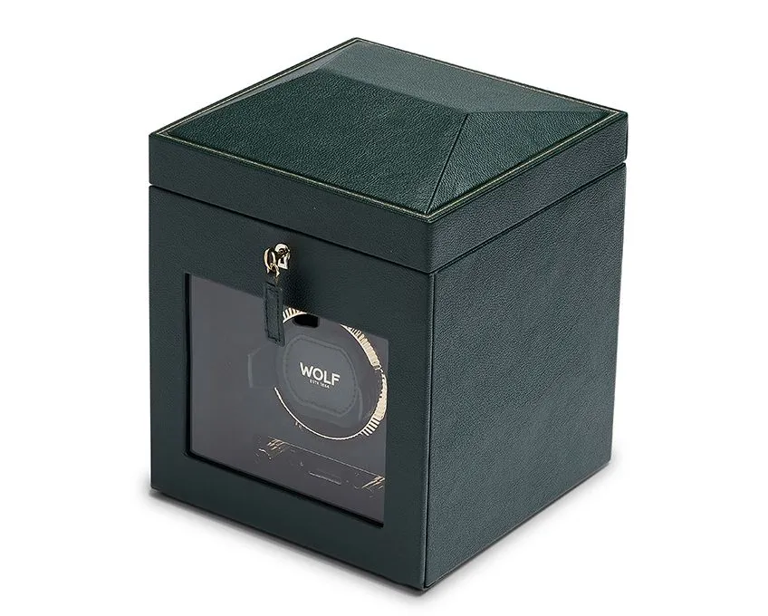 WOLF British Racing Single Watch Winder with Storage - Green